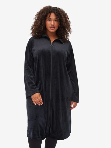 Zizzi Dressing Gown 'HELENA' in Black: front