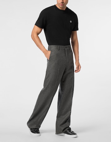 Philipp Plein - Pierna ancha Pantalón de pinzas en gris