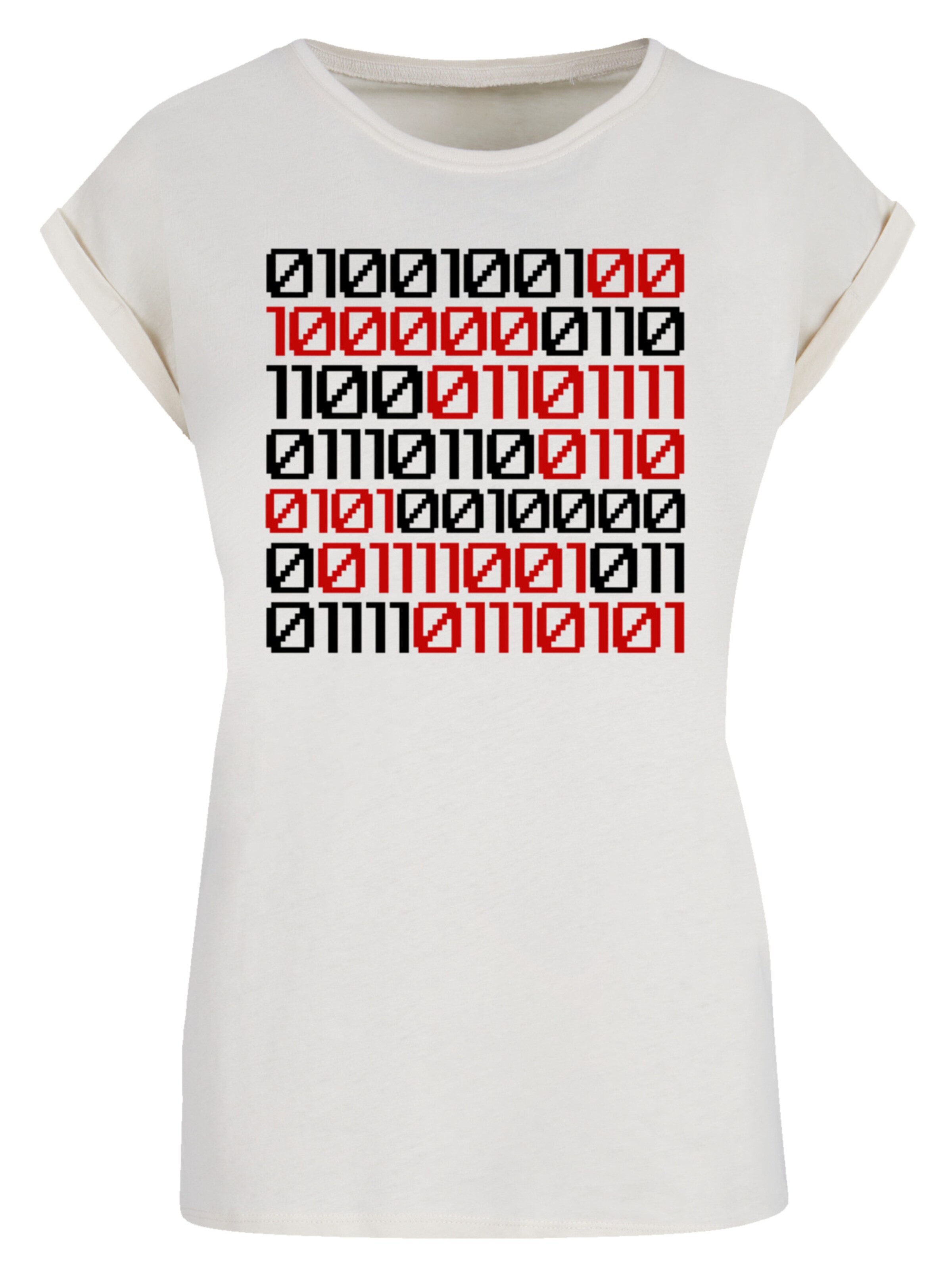 F4NT4STIC Shirt 'I Love You 01001001 Binary Code Valentinstag' in Beige: voorkant