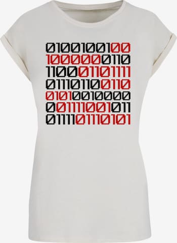 F4NT4STIC Shirt 'I Love You 01001001 Binary Code Valentinstag' in Beige: voorkant