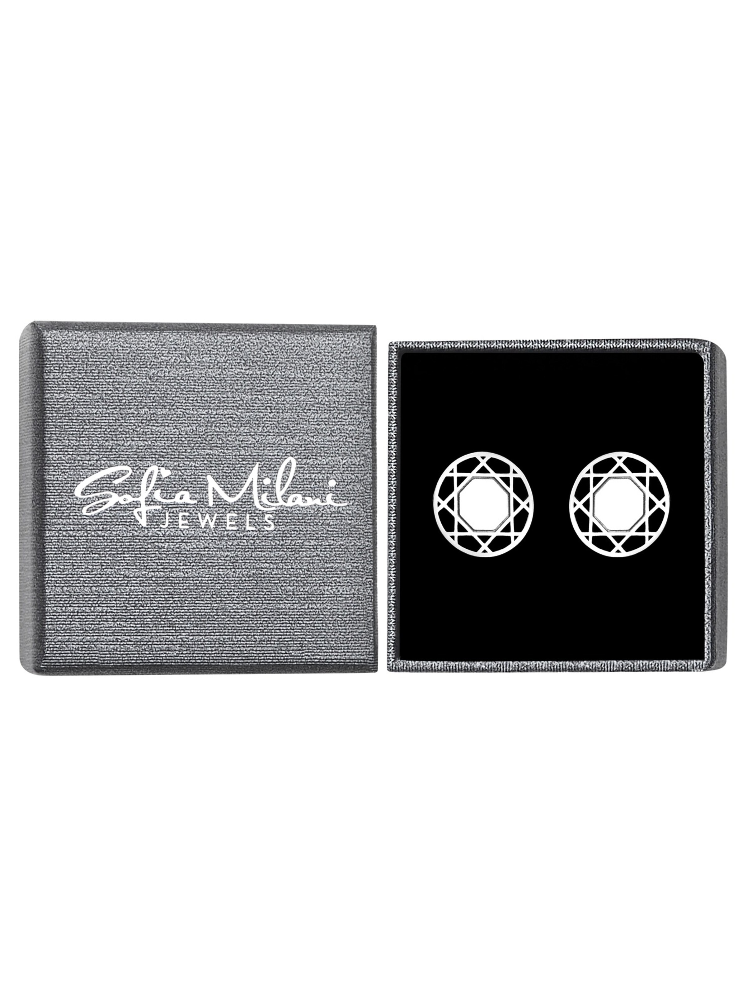 Sofia Milani Earrings 'Circle Grid' in Silver