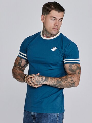 T-Shirt SikSilk en bleu : devant