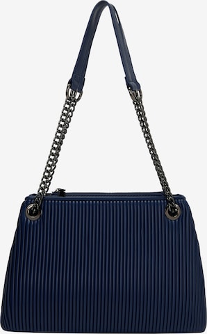 Borsa a spalla di faina in blu: frontale