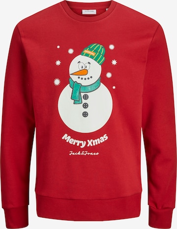 Felpa 'JJXmas Jolly' di JACK & JONES in rosso: frontale