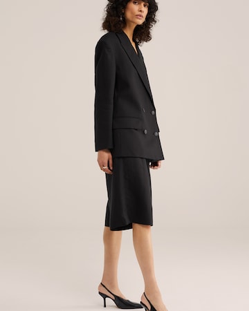 WE Fashion Wide Leg Bukser med lægfolder i sort