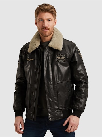 Giacca di mezza stagione 'Hudson leather jacket' di PME Legend in nero: frontale