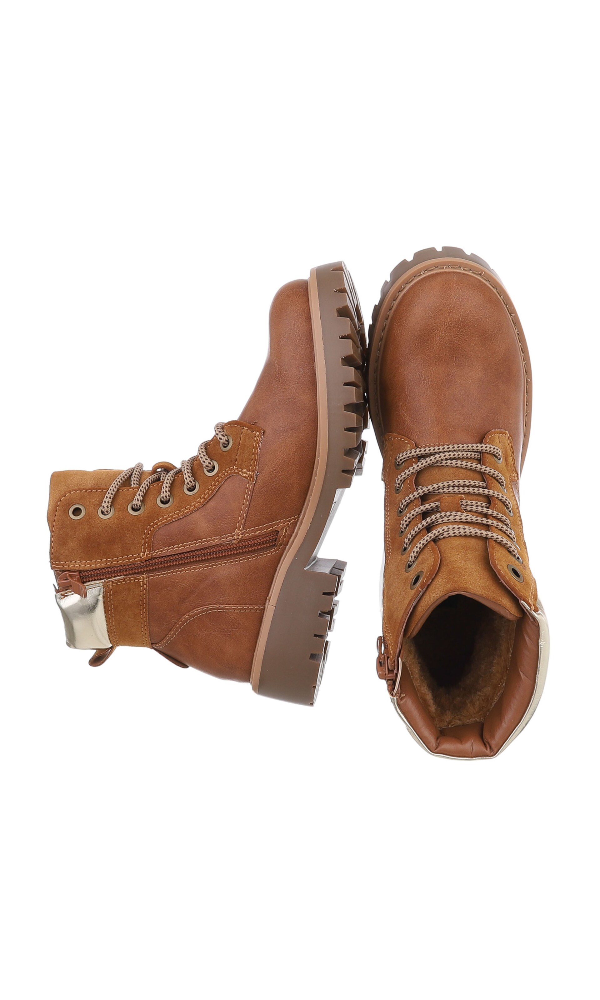 Ital-Design Schnürstiefelette in Braun