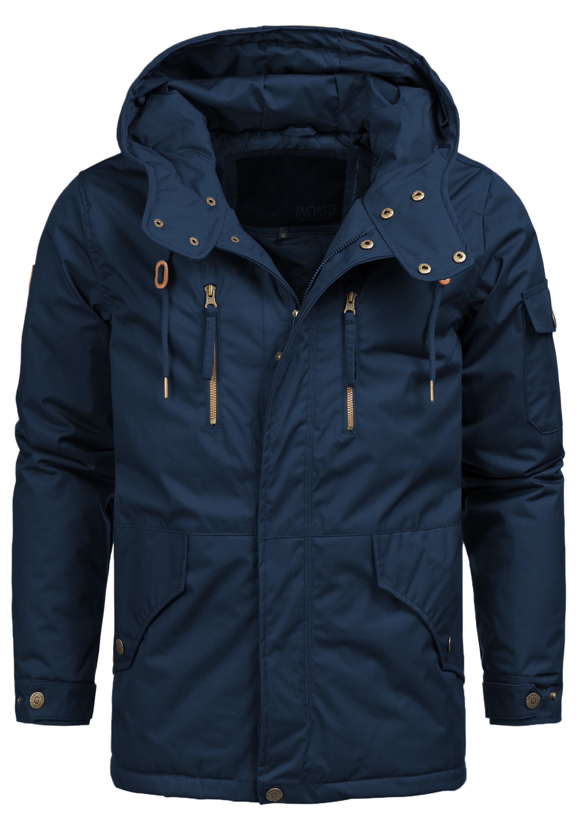 INDICODE JEANS Winterjas 'Elmhurts' in Blauw: voorkant