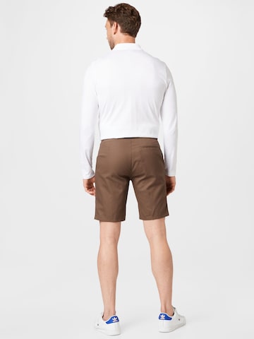 BURTON MENSWEAR LONDON Regular Pleat-Front Pants in Brown