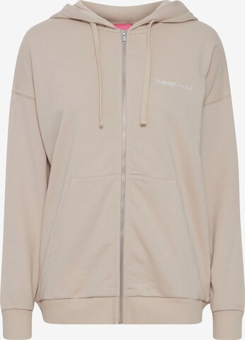The Jogg Concept Athletic Zip-Up Hoodie in Beige: front