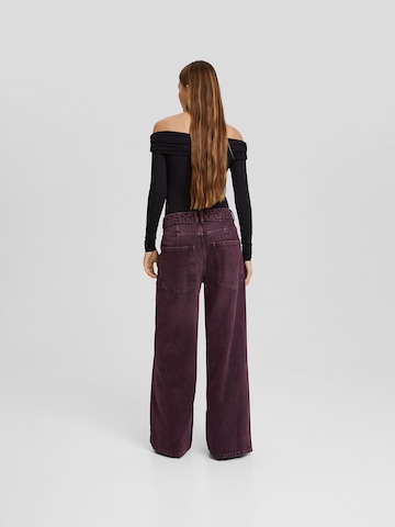 Bershka Wide Leg Jeans in Lila