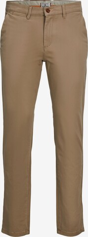 Coupe slim Pantalon chino 'Ollie' JACK & JONES en beige : devant