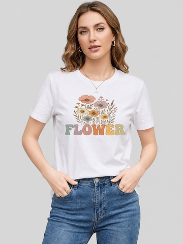 T-shirt 'Women's Short Sleeve Shirt Summer Tops' LapaPlus en blanc : devant