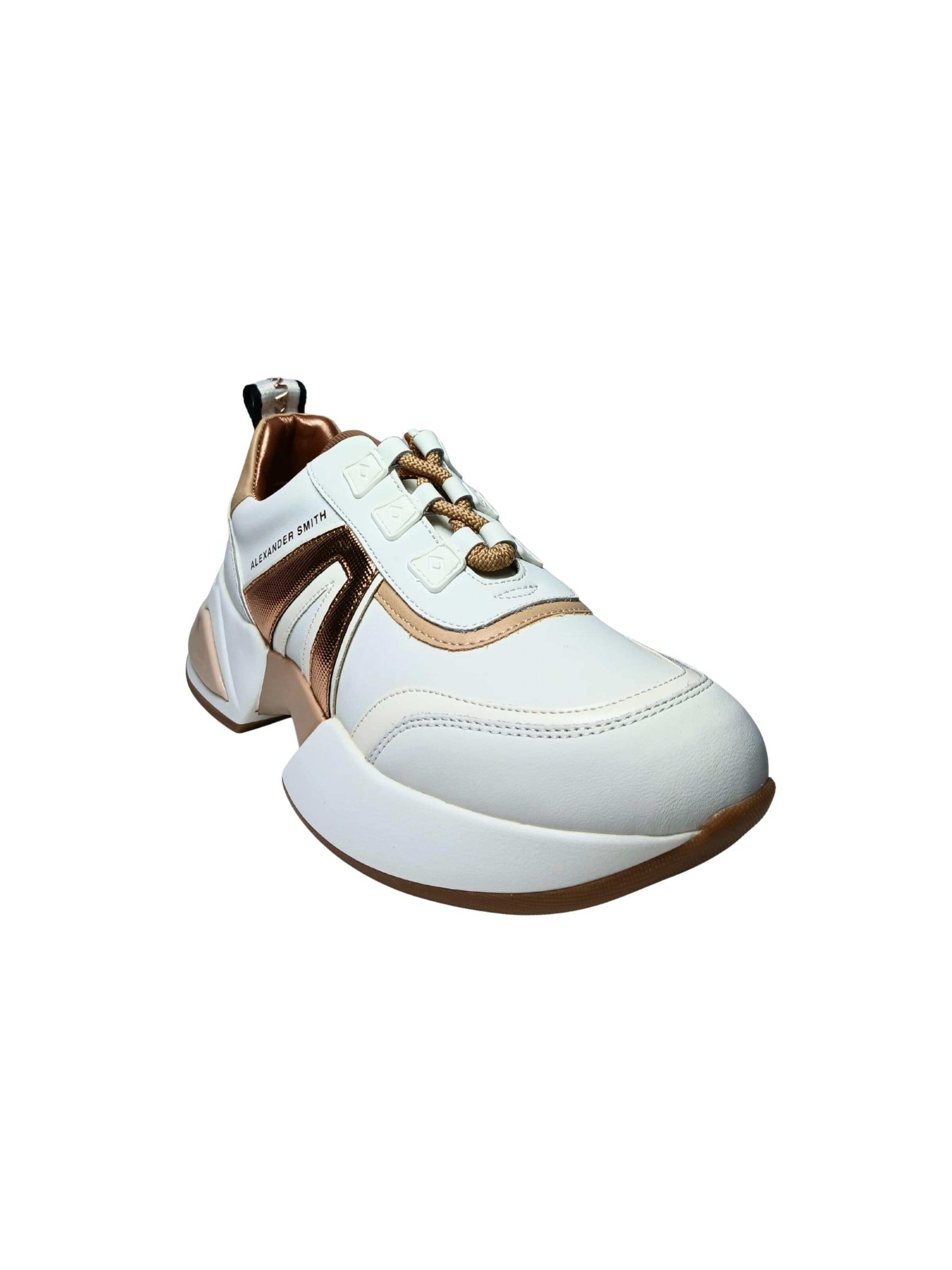 Sneaker bassa di Alexander Smith in bianco: frontale