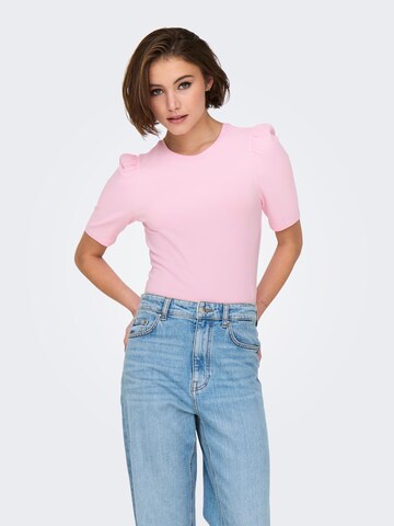 T-shirt 'ONLLive Love' ONLY en rose : devant