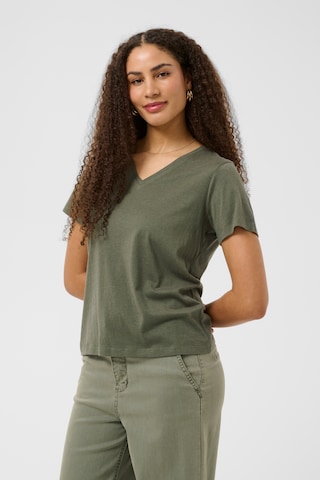 Cream Blouse in Groen: voorkant
