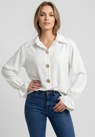 Elara Blouse in White: front
