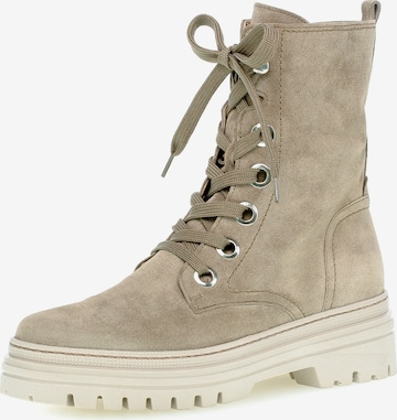 GABOR Lace-Up Ankle Boots in Beige: front