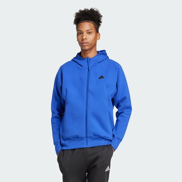 ADIDAS SPORTSWEAR - Casaco de treino em moletão 'Z.N.E. Premium' em azul: frente