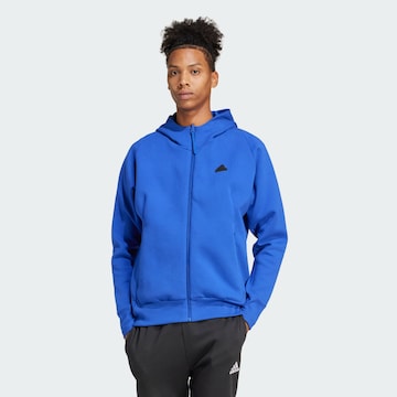 ADIDAS SPORTSWEAR Athletic Zip-Up Hoodie 'Z.N.E. Premium' in Blue: front