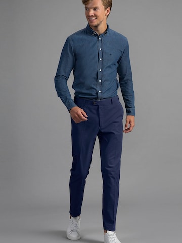 Laurent Vergne Slim fit Chino trousers 'Bruno Cotton Stretch Chino - Navy Blue' in Blue