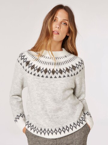 Apricot Sweater 'Fair Isle Gem' in Grey: front