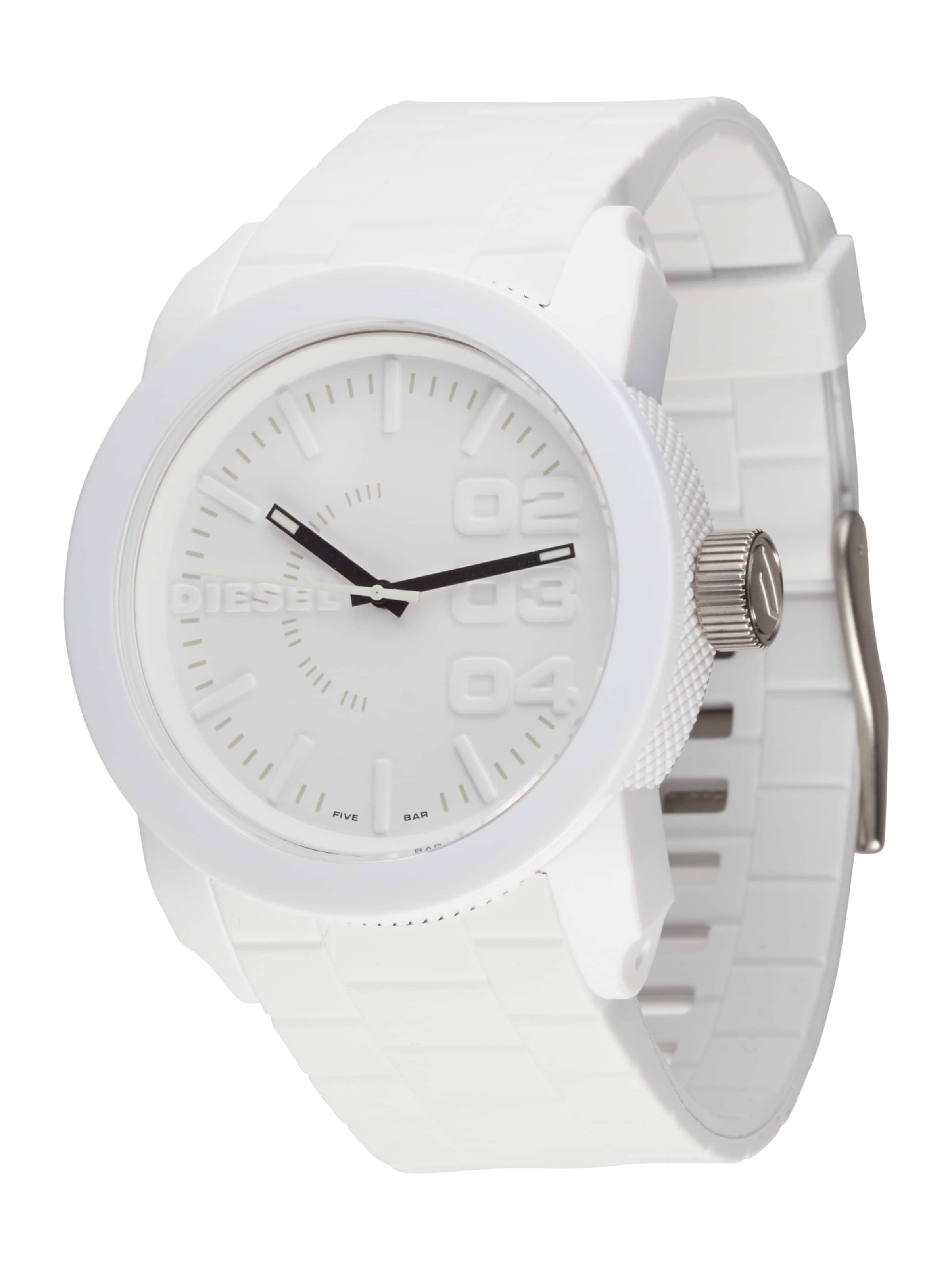 Ceas analogic de la DIESEL pe alb: față