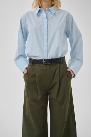 My Essential Wardrobe - Loosefit Calças com pregas 'Gisva' em verde
