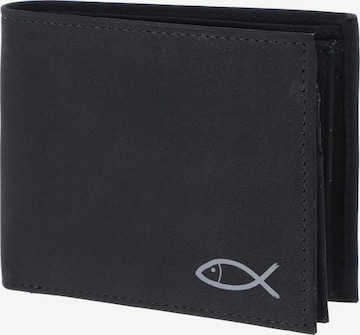 Portamonete 'New Cryptan' di OXMOX in nero: frontale