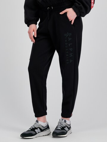 ALPHA INDUSTRIES Loose fit Pants in Black: front