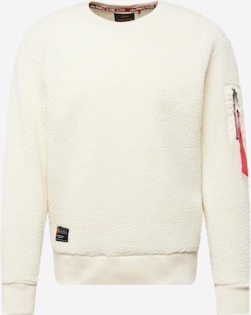 Sweat-shirt ALPHA INDUSTRIES en beige : devant