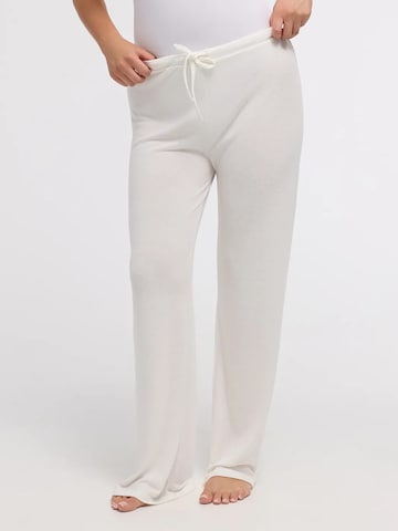 cfab Loosefit Broek 'Flow Pant' in Wit: voorkant