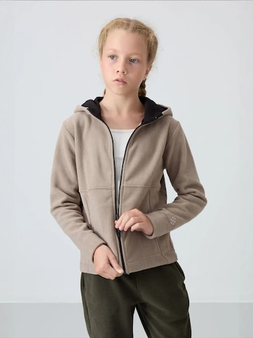 Tommy Life Dressipluus 'TOMMY Unisex-Kapuzen-Sweatshirt Für Jugendliche Mit Reißverschluss', värv beež: eest vaates