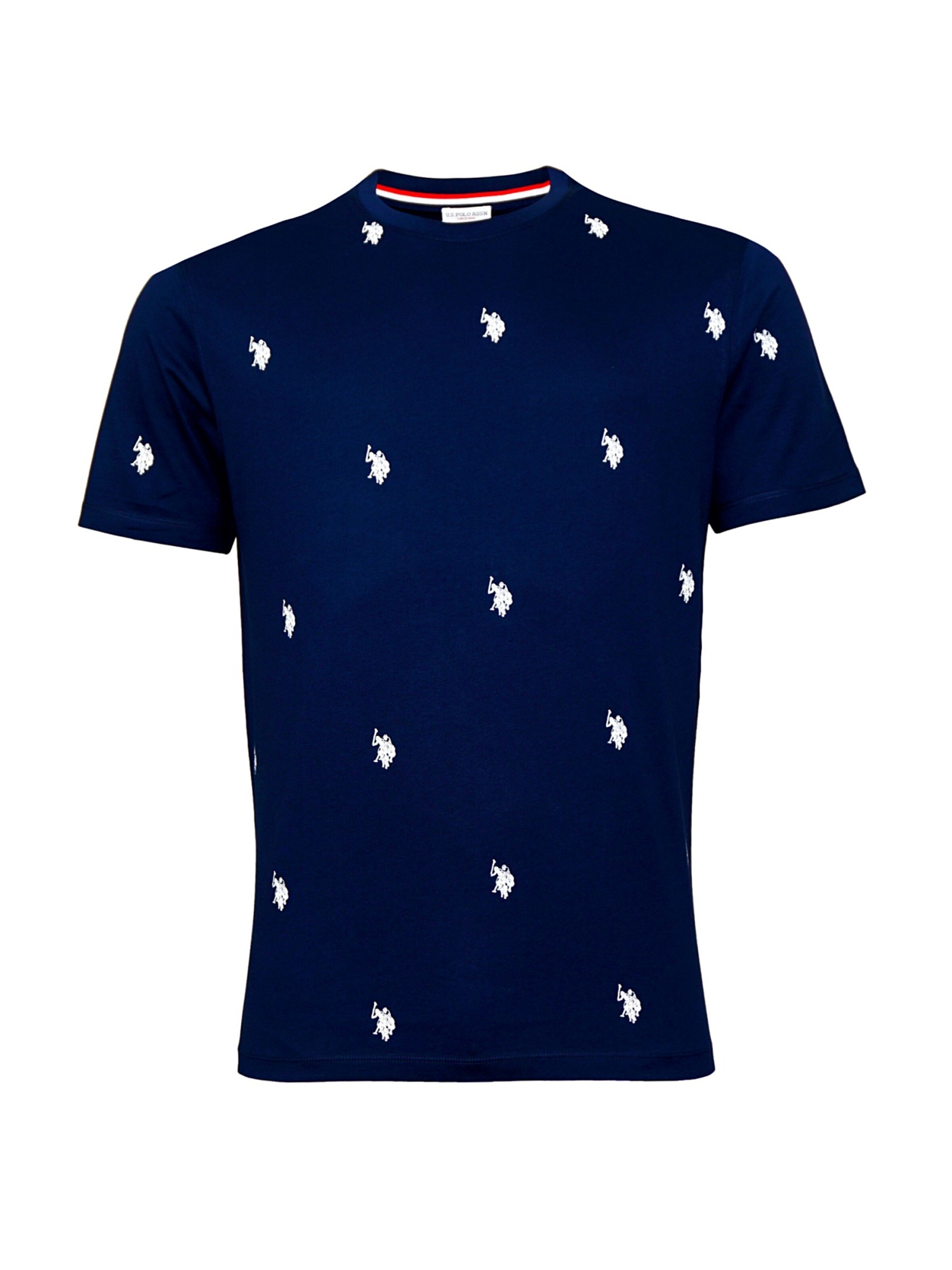 U.S. POLO ASSN. Shirt in XXXL in de kleur Donkerblauw / Wit, Productweergave