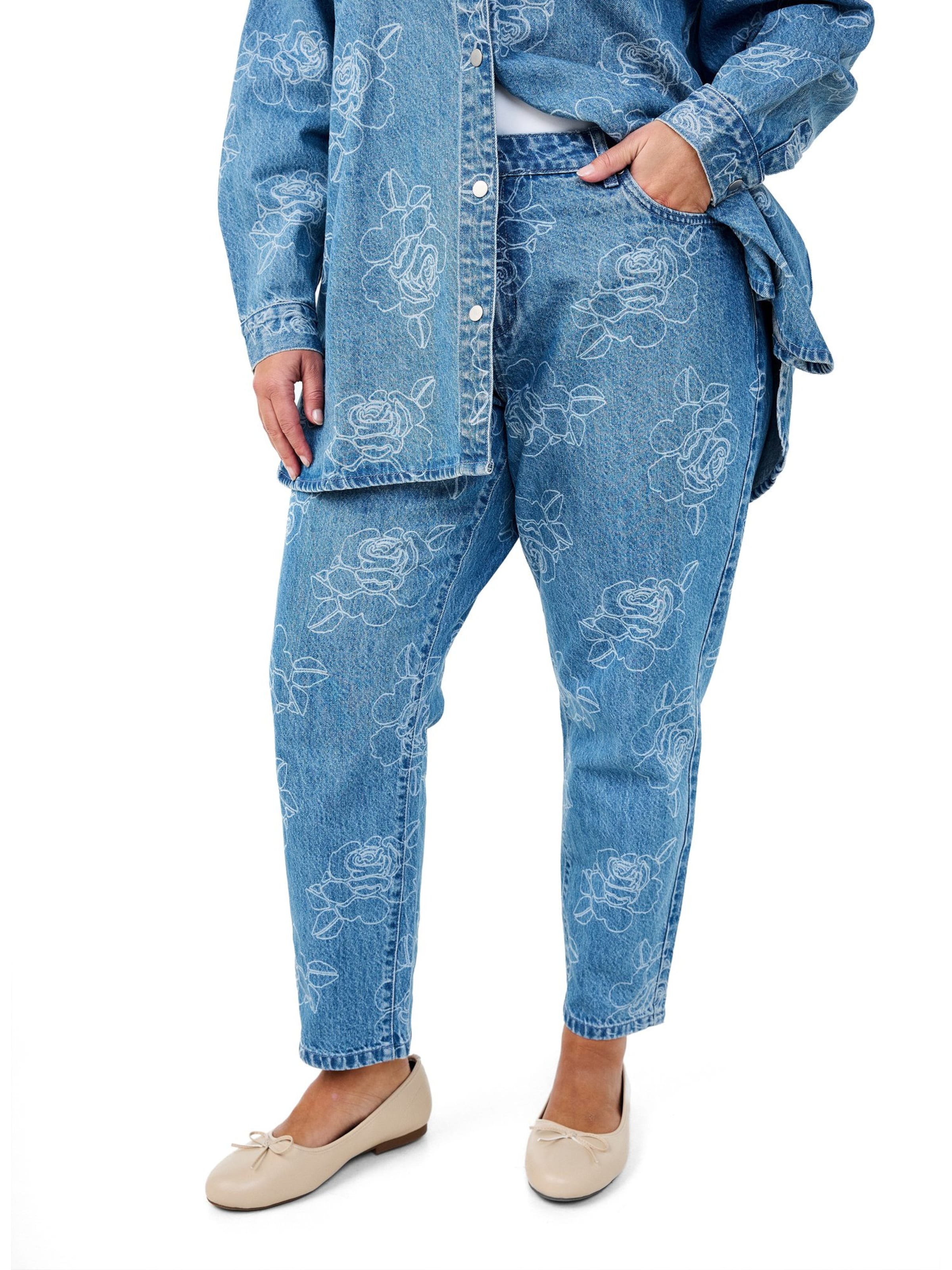 Regular Jeans 'MILLE' de la Zizzi pe albastru: față