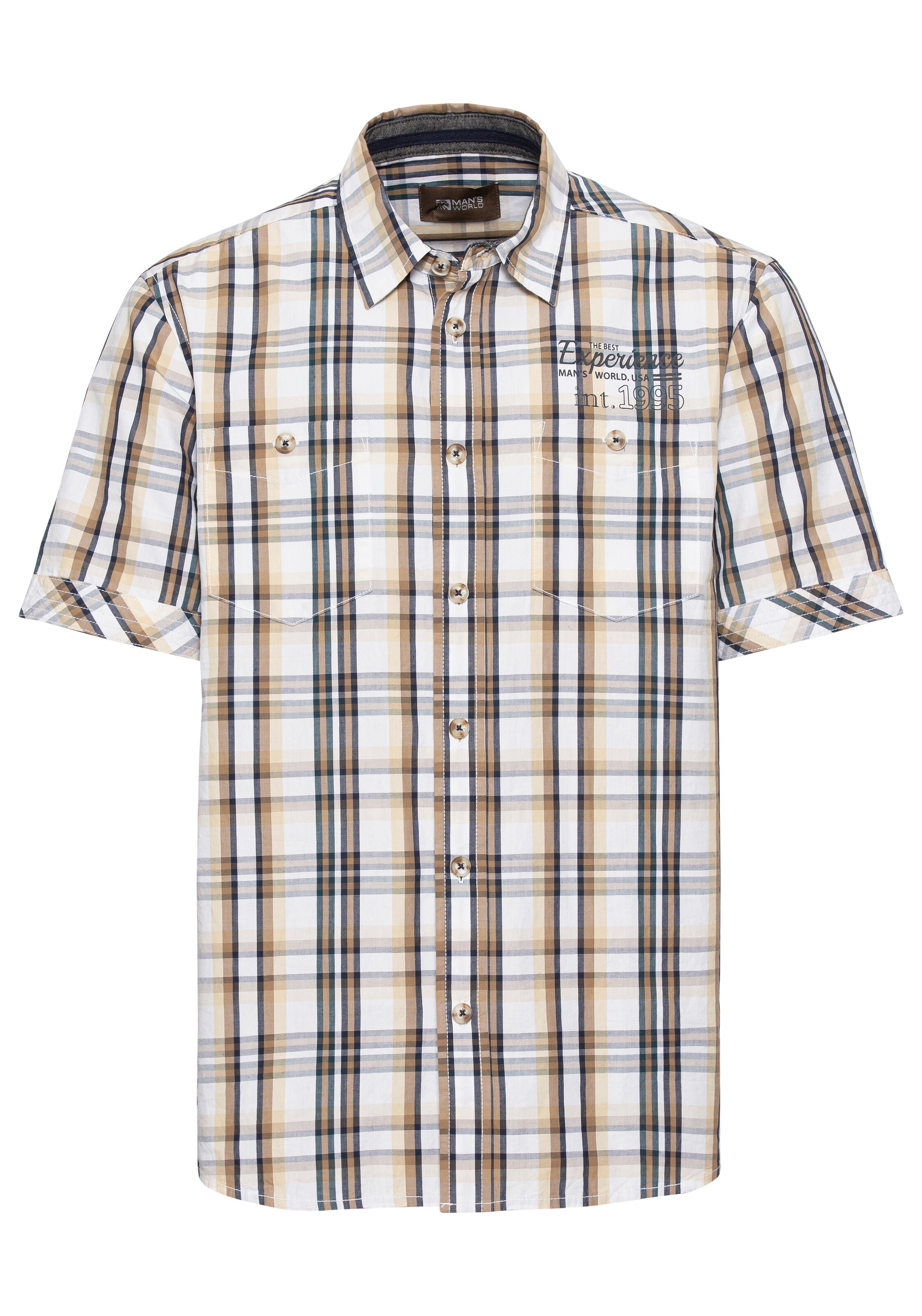 Man's World Regular fit Button Up Shirt in Beige: front