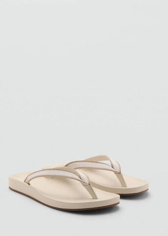 MANGO MAN T-Bar Sandals in White