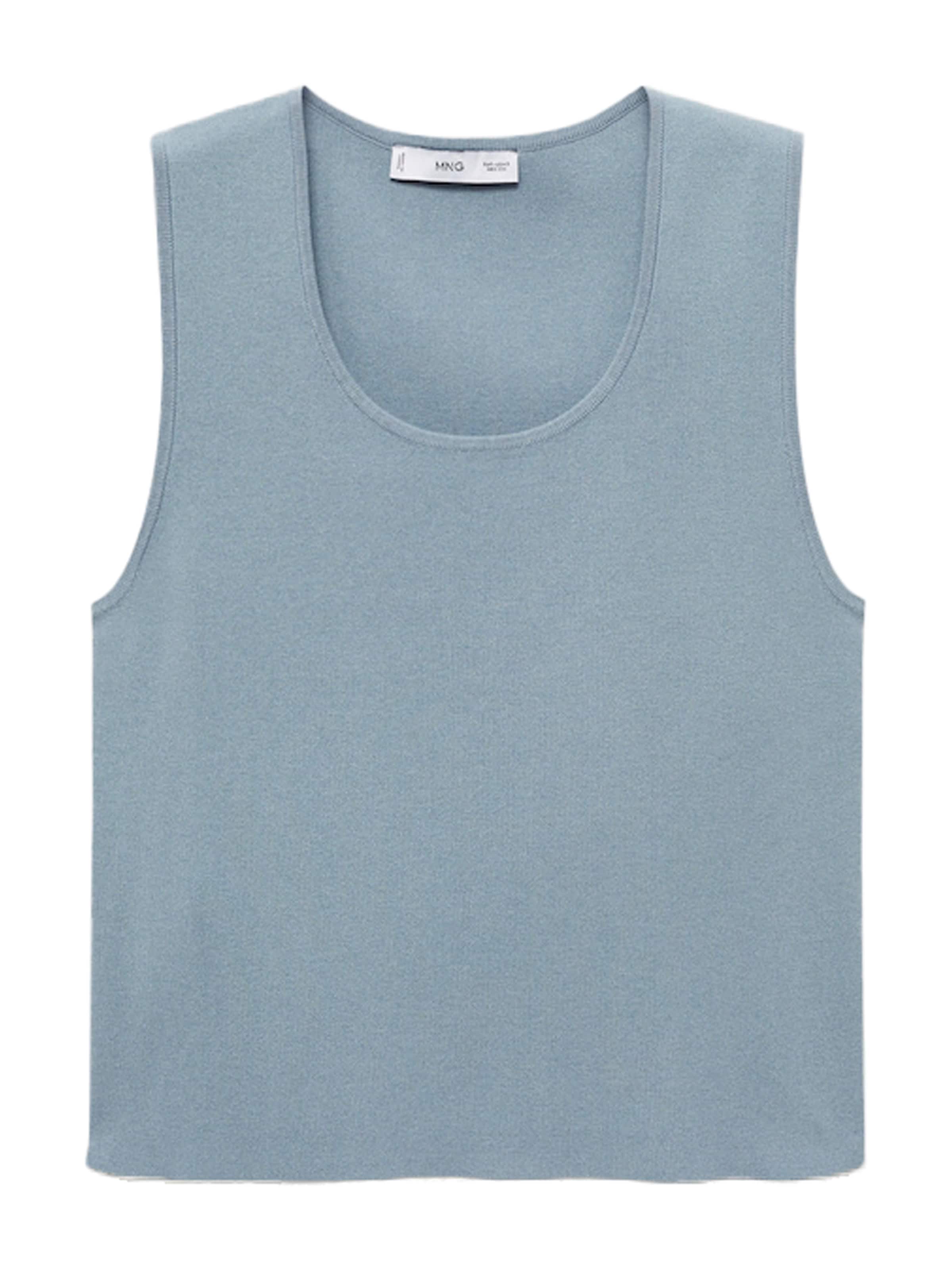 MANGO Broderad topp 'SUSAN-H' i blå: framsida