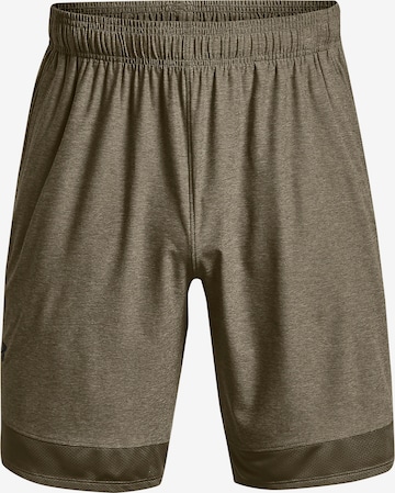 UNDER ARMOUR Workout Pants 'Train' in Green: front