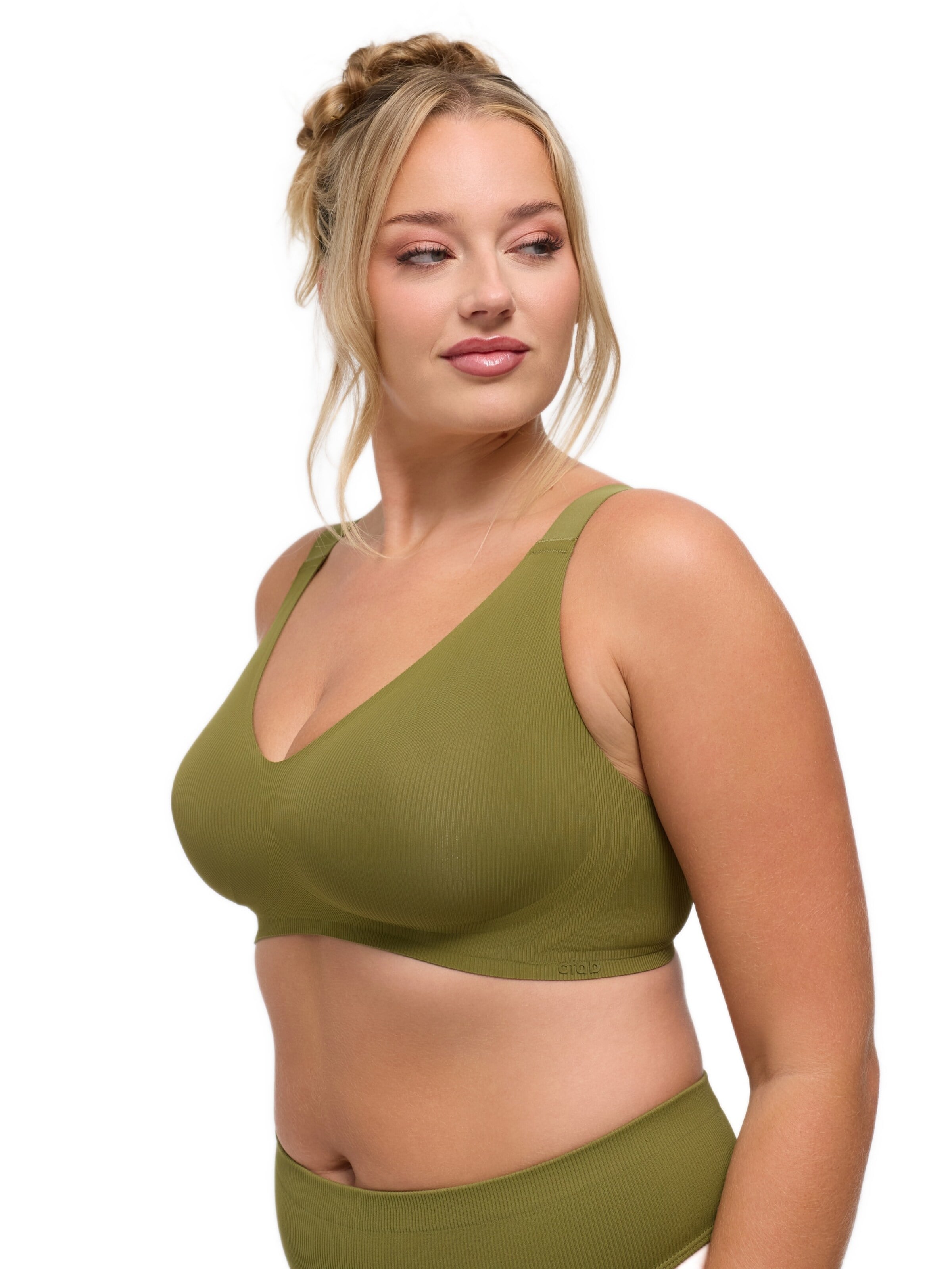 cfab Pienentävät Pienentävät rintaliivit 'Rib Comfort Minimizer BH' värissä vihreä
