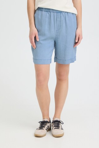 Pulz Regular Broek in Blauw: voorkant