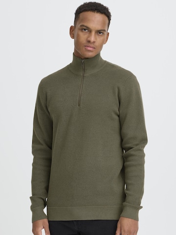 BLEND Sweater ' BHBAAL HALF ZIPP KNIT ' in Green