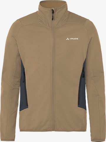 VAUDE Athletic fleece jacket 'Monviso II' in Beige: front
