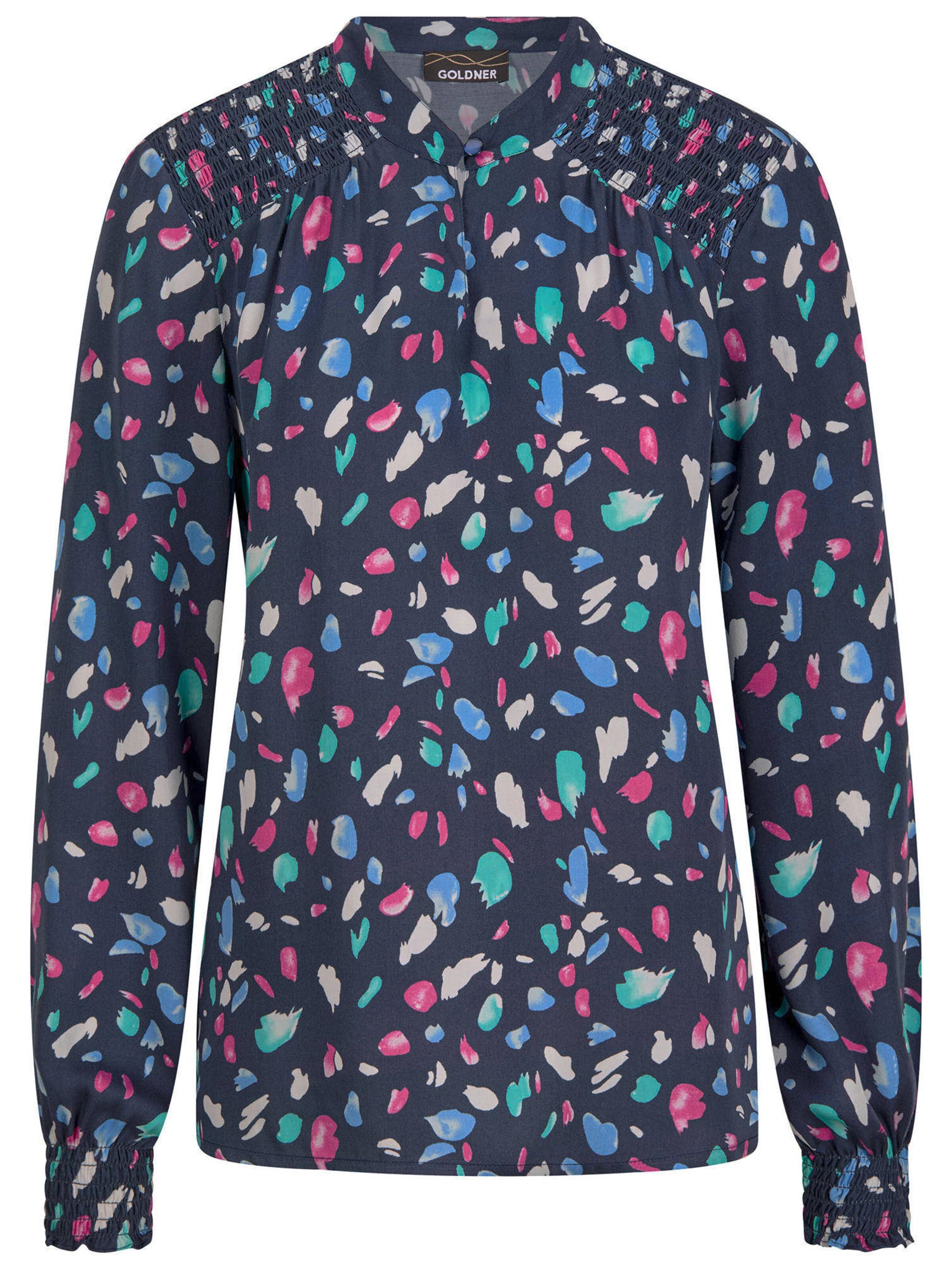 Goldner Bluse in Blau: Vorderseite