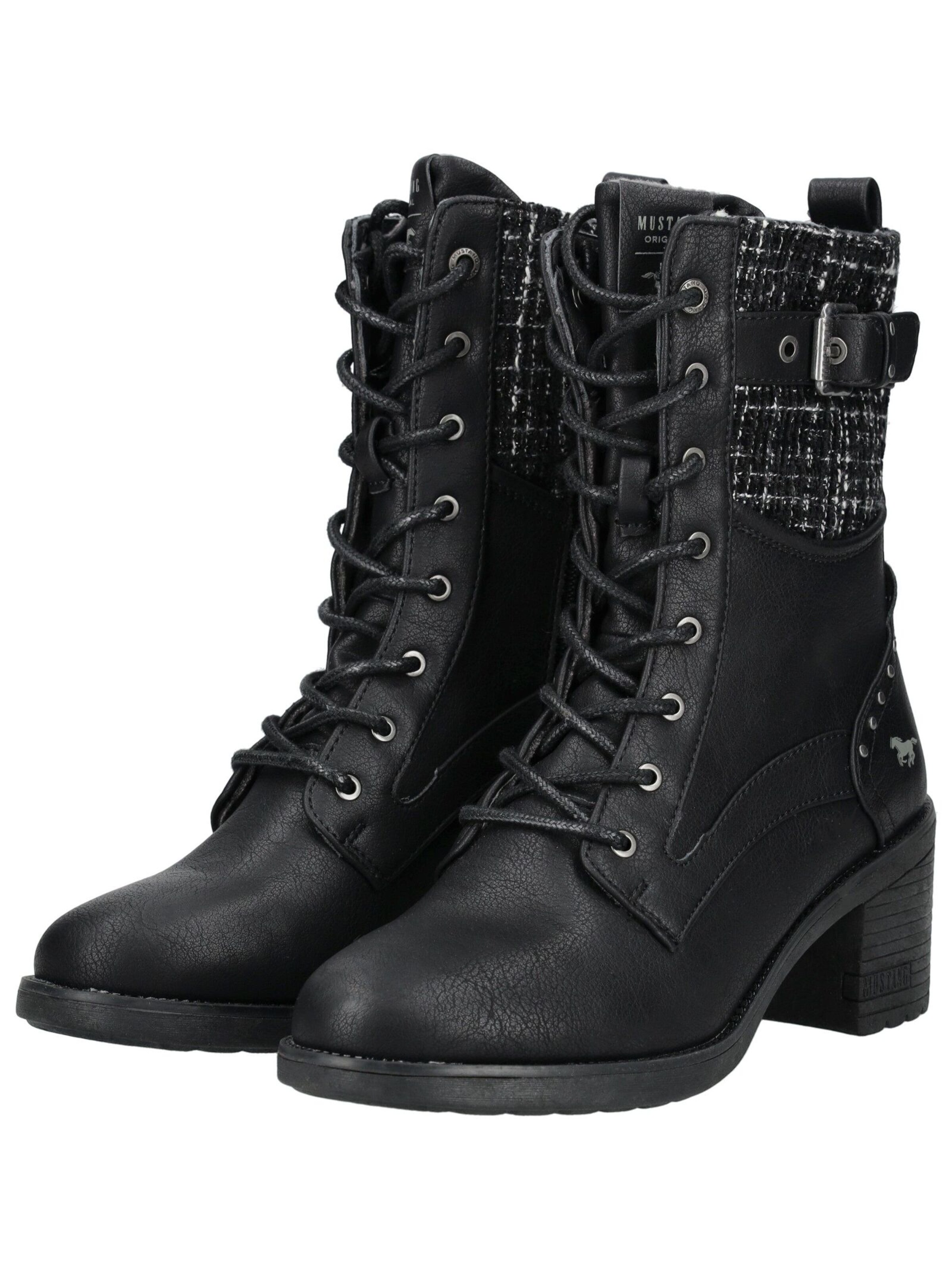 MUSTANG Lace-up bootie in Black