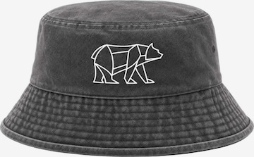 Neverless Hut 'Bär Lineart Polygon' in Schwarz: Vorderseite