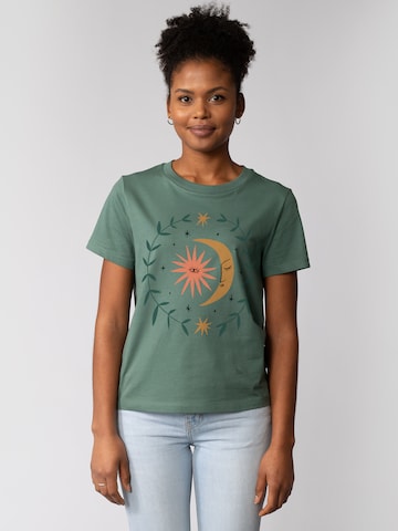 Watapparel T-Shirt 'Love And Flex' in Grün: Vorderseite