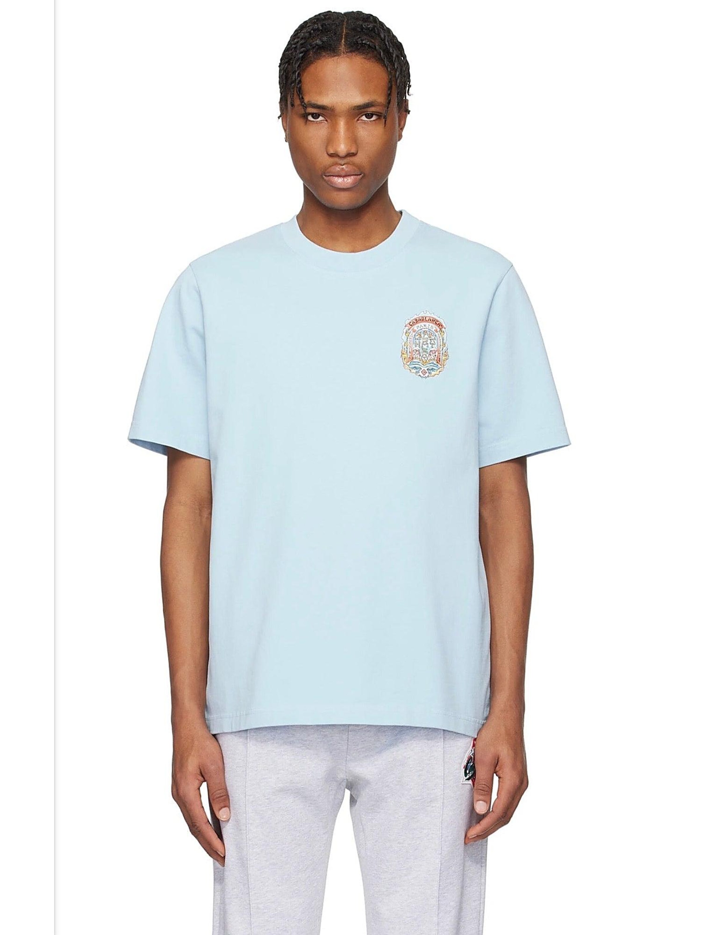 T-Shirt Casablanca en noir : devant