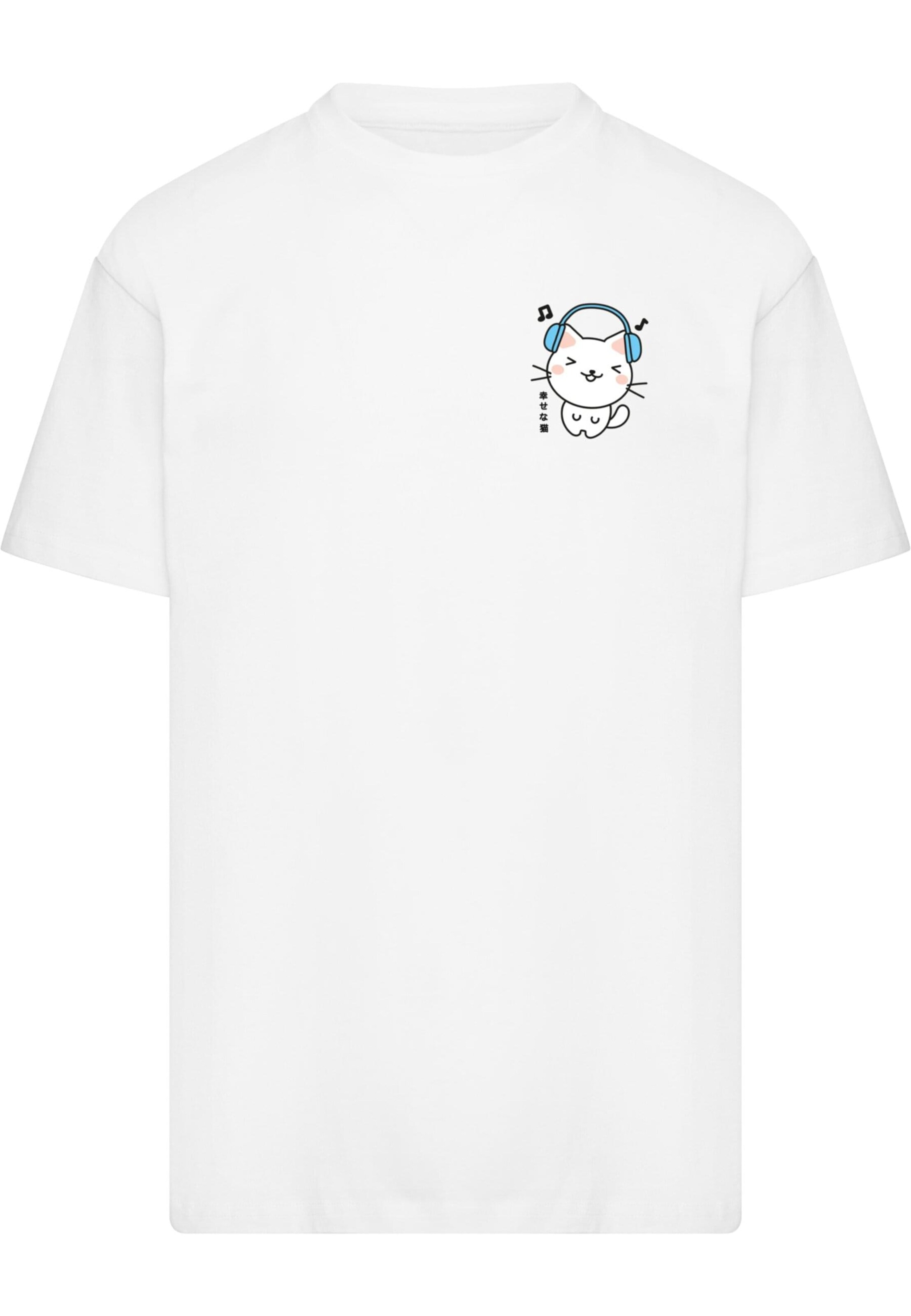 Merchcode Shirt 'TORC Ramen - Dancing Kitty' in White: front