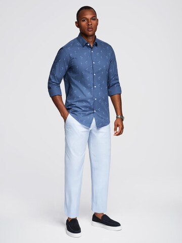 Coupe regular Chemise 'OM-SHCS-0156' Ombre en bleu